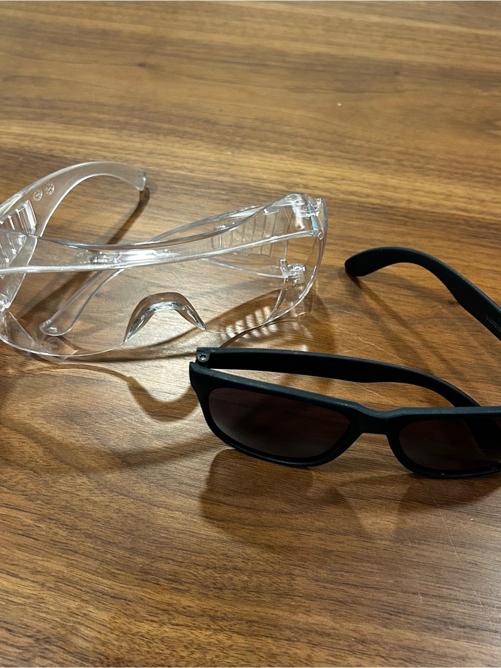 Men's Black Safety Sunglasses and Clear Protective Glasses